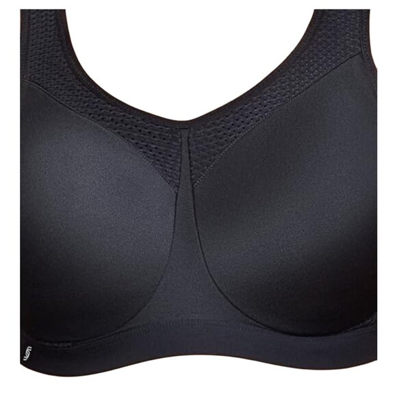 Glamorise Womens Plus Size Sports Bra 38DD Black High Support - Picture 6 of 13